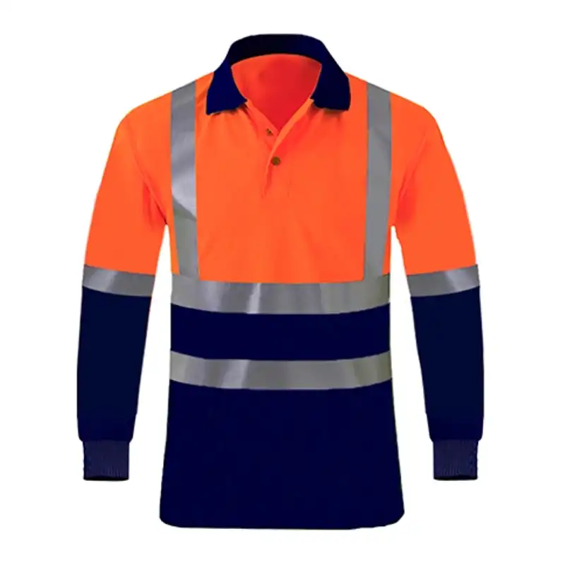custom reflective work polo 
