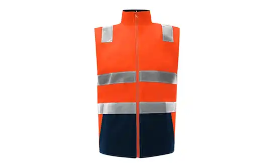 Durable high-visibility safety vests for outdoor utility worker